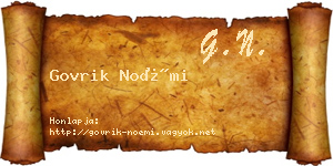Govrik Noémi névjegykártya